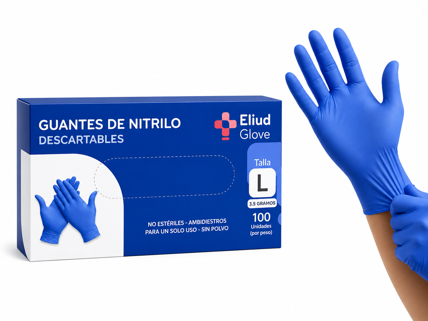 Guantes de Nitrilo · Azul Cobalto · Eliud